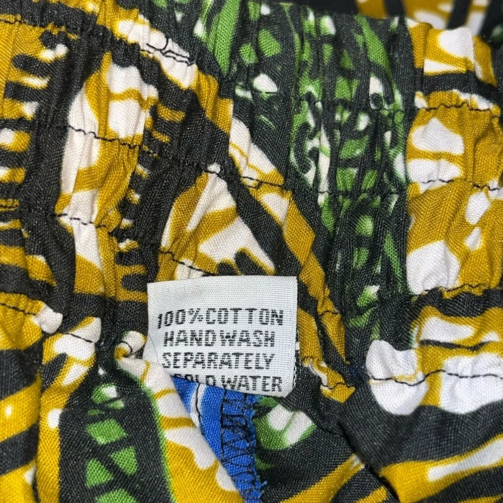 Laddi African print floral cotton full-circle belted midi skirt one size scarf